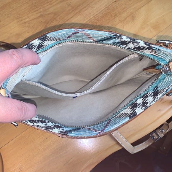 Burberry London Blue Label Blue Nova Check Canvas Leather Crossbody Bag VGUC - Picture 12 of 16